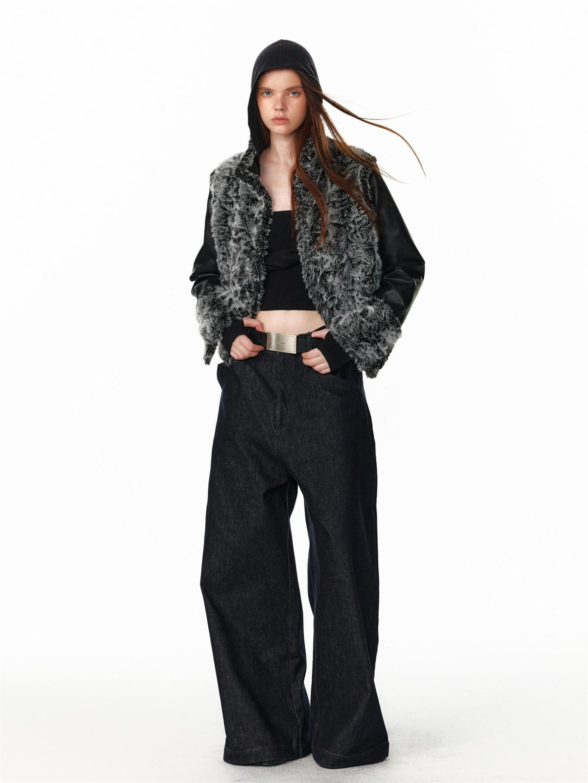 ALINNV Vintage Low Rise Loose Fit Straight Women&