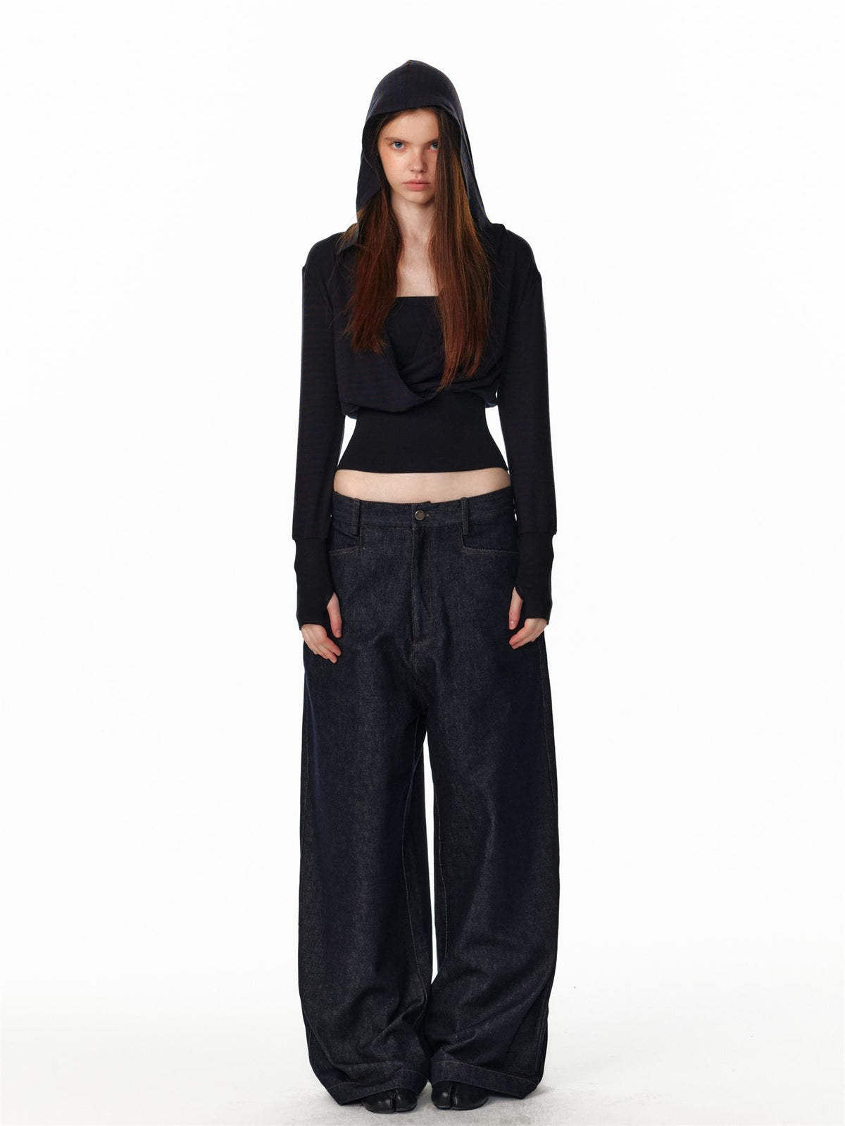 ALINNV Vintage Low Rise Loose Fit Straight Women&