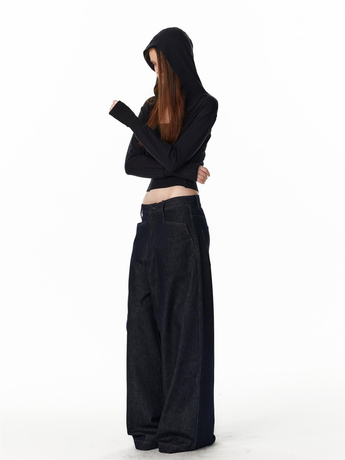 ALINNV Vintage Low Rise Loose Fit Straight Women&