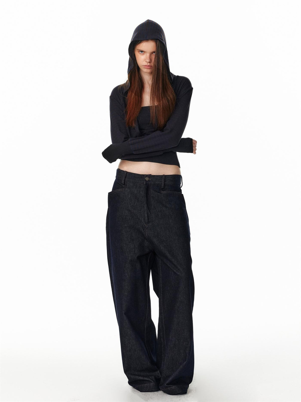 ALINNV Vintage Low Rise Loose Fit Straight Women&