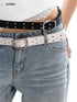 ALINNV Vintage Perforated Linked Studded Women&
