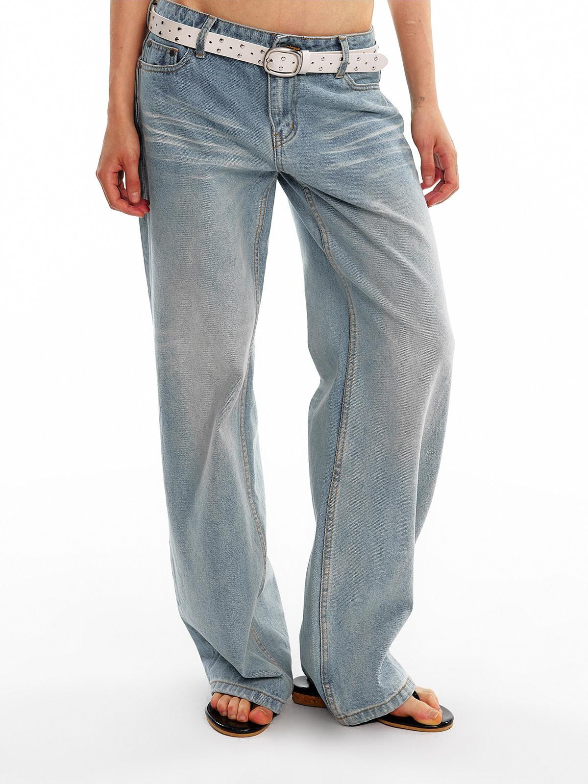 ALINNV Vintage Perforated Linked Studded Women&