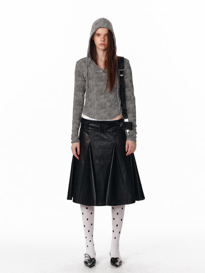 ALINNV Vintage Polka Dot Tie Detail Cropped Long Sleeve Women&