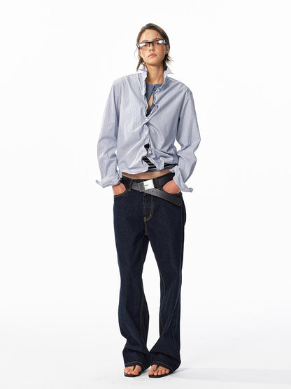 ALINNV Washed Low Waist Cotton Women&