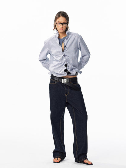 ALINNV Washed Low Waist Cotton Women&
