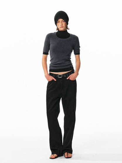 ALINNV Washed Low Waist Cotton Women&