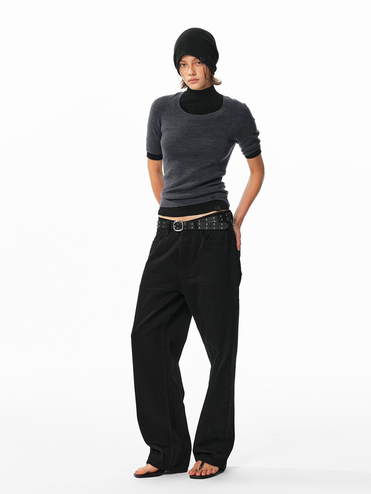ALINNV Washed Low Waist Cotton Women&