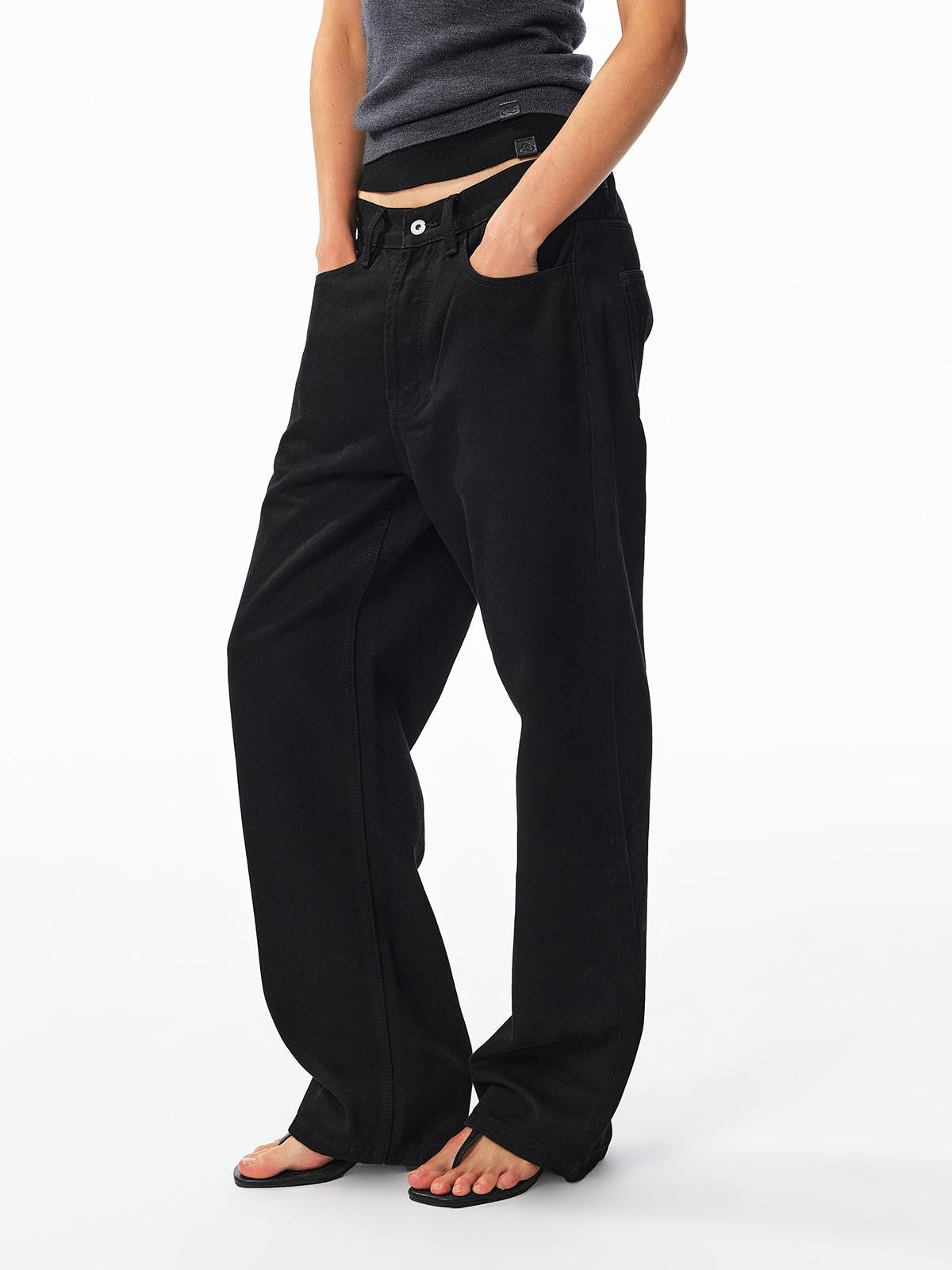 ALINNV Washed Low Waist Cotton Women&