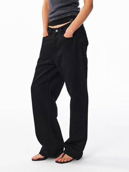 ALINNV Washed Low Waist Cotton Women&