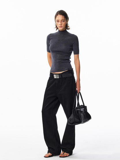 ALINNV Washed Low Waist Cotton Women&