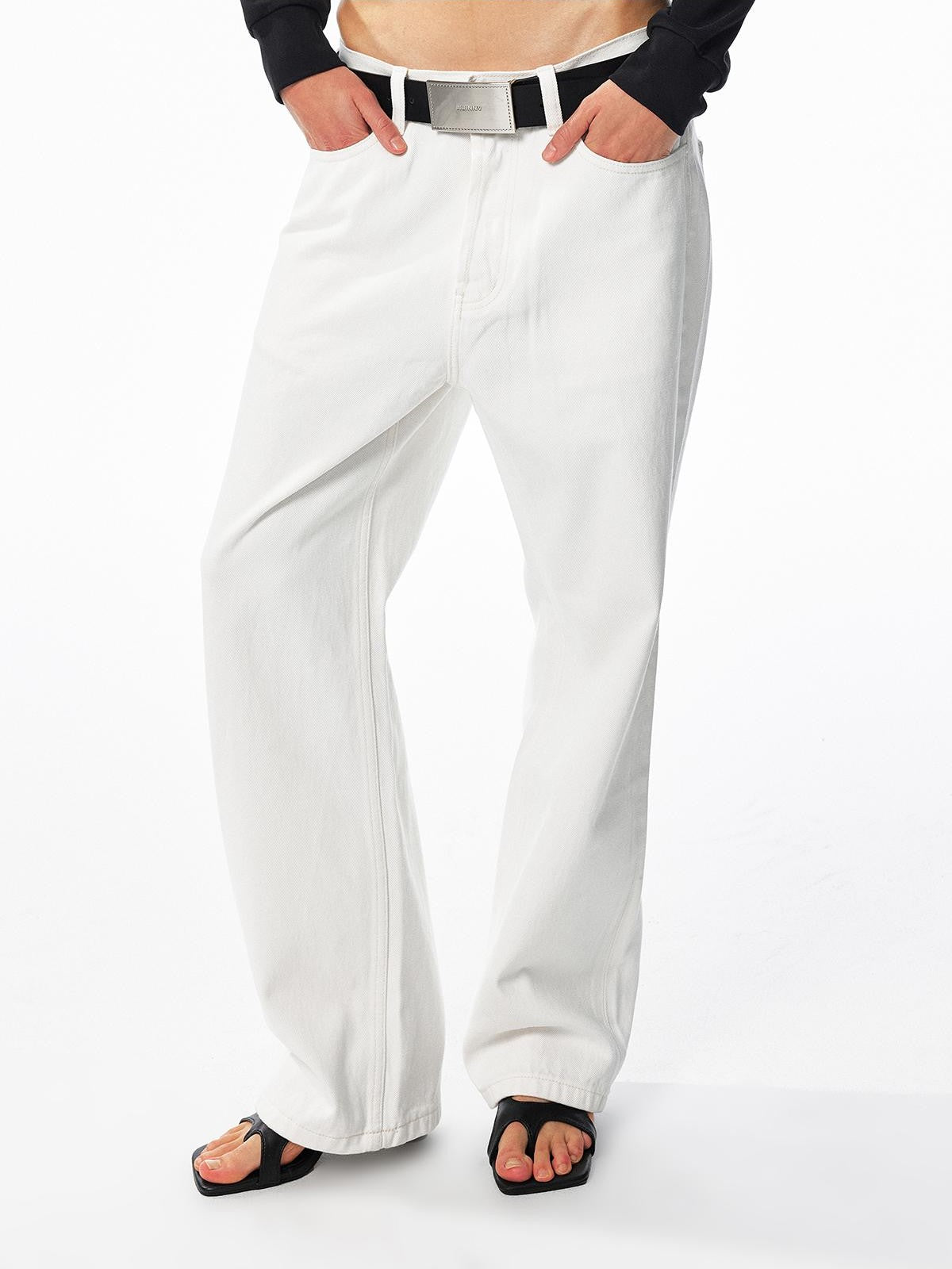 ALINNV Washed Low Waist Cotton Women&