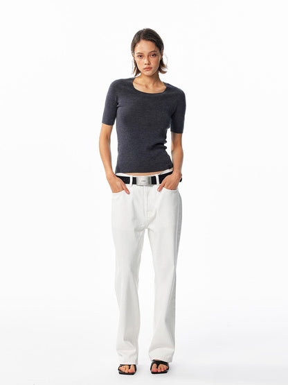 ALINNV Washed Low Waist Cotton Women&