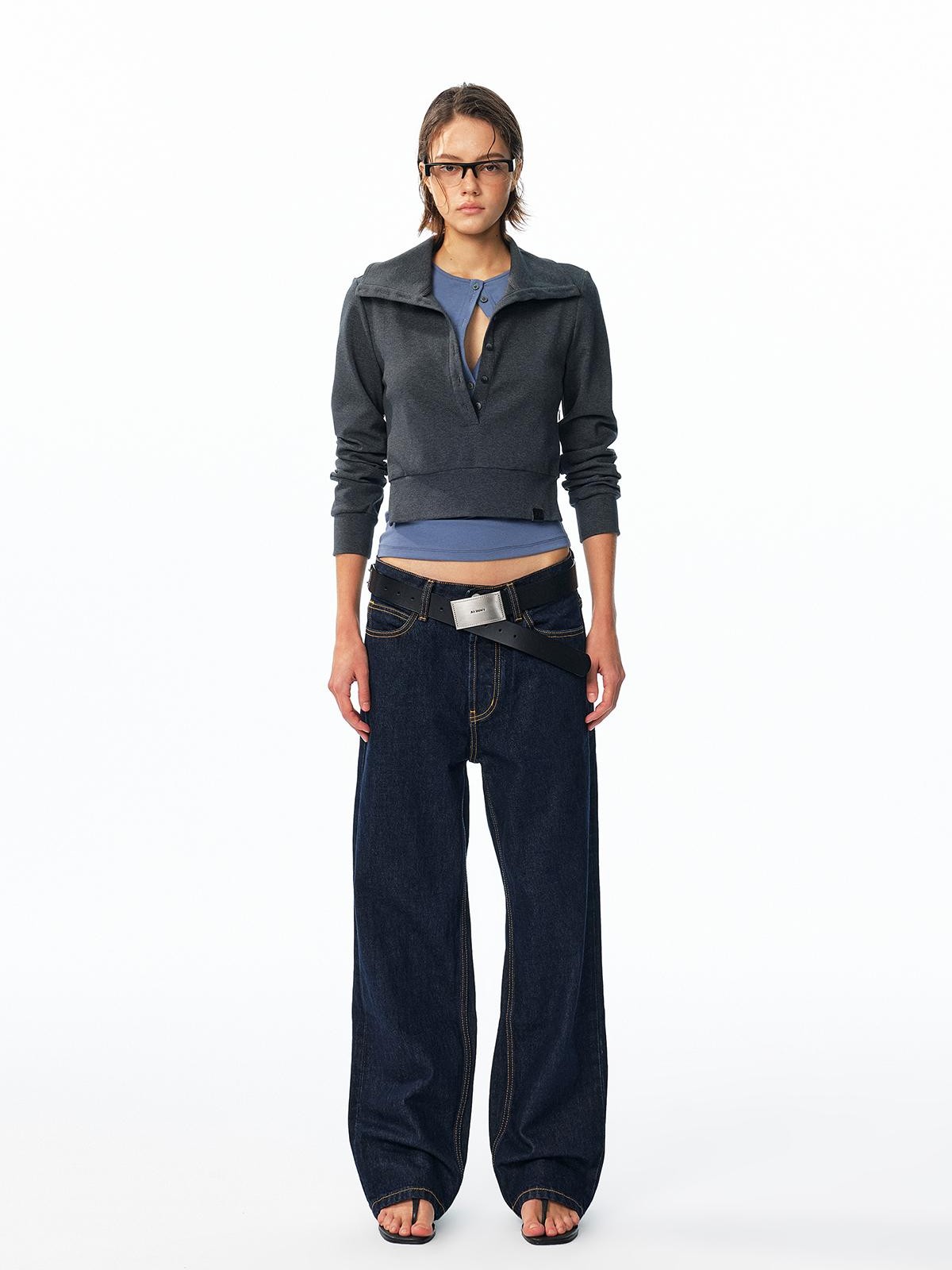 ALINNV Washed Low Waist Cotton Women&