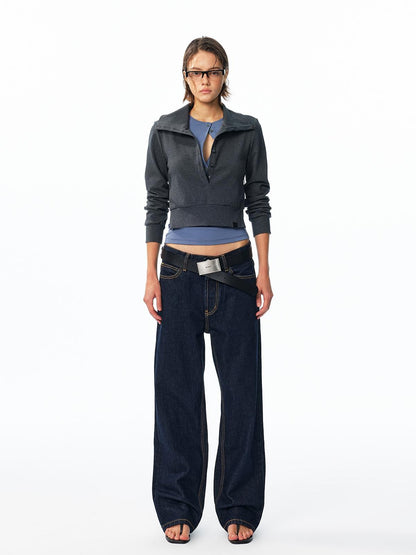 ALINNV Washed Low Waist Cotton Women&