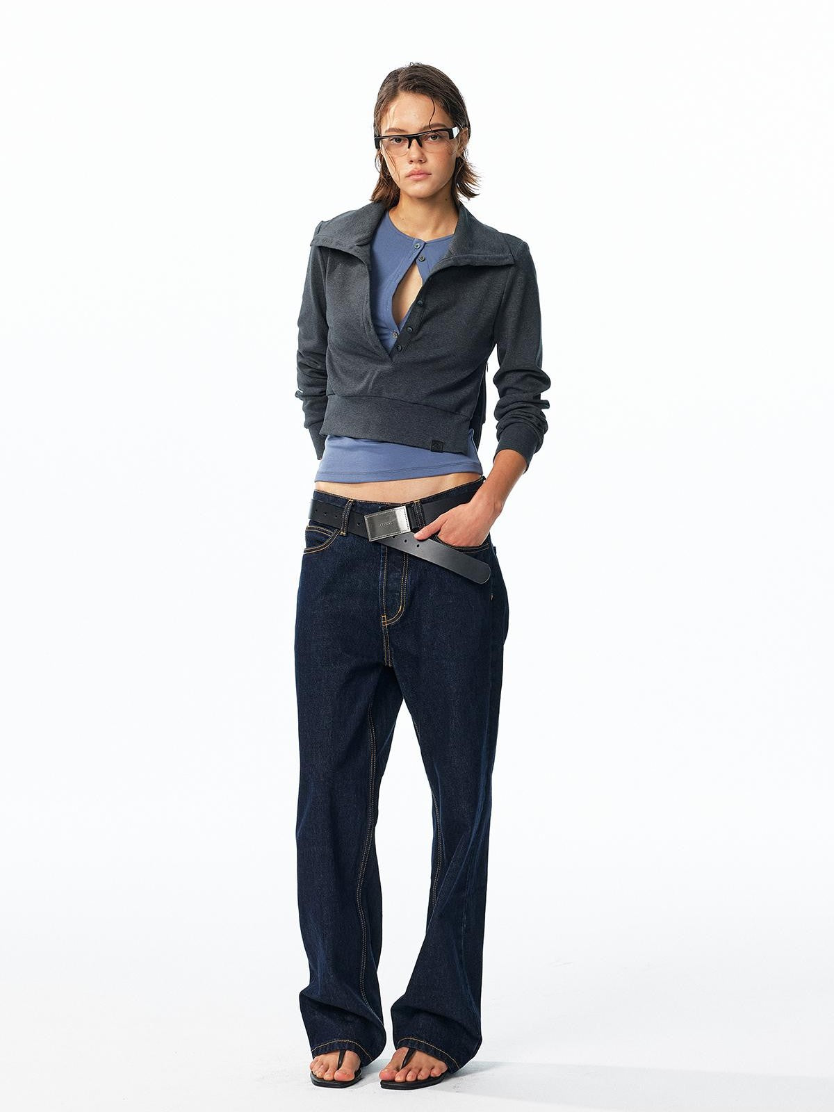ALINNV Washed Low Waist Cotton Women&