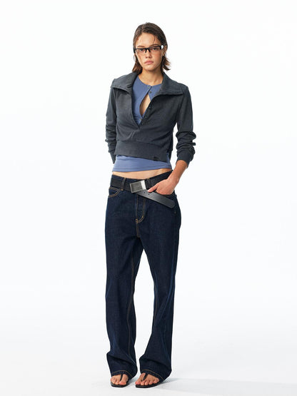 ALINNV Washed Low Waist Cotton Women&