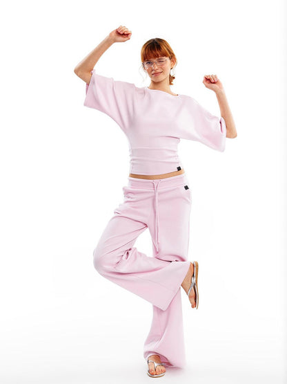 ALINNV Wide Sleeve Cinched Waist Loose Fit Women&