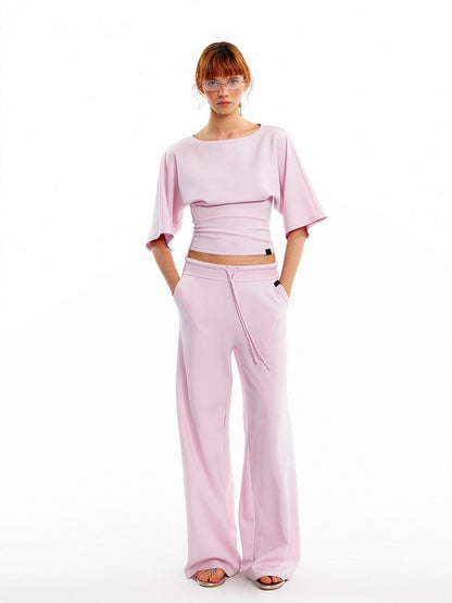 ALINNV Wide Sleeve Cinched Waist Loose Fit Women&