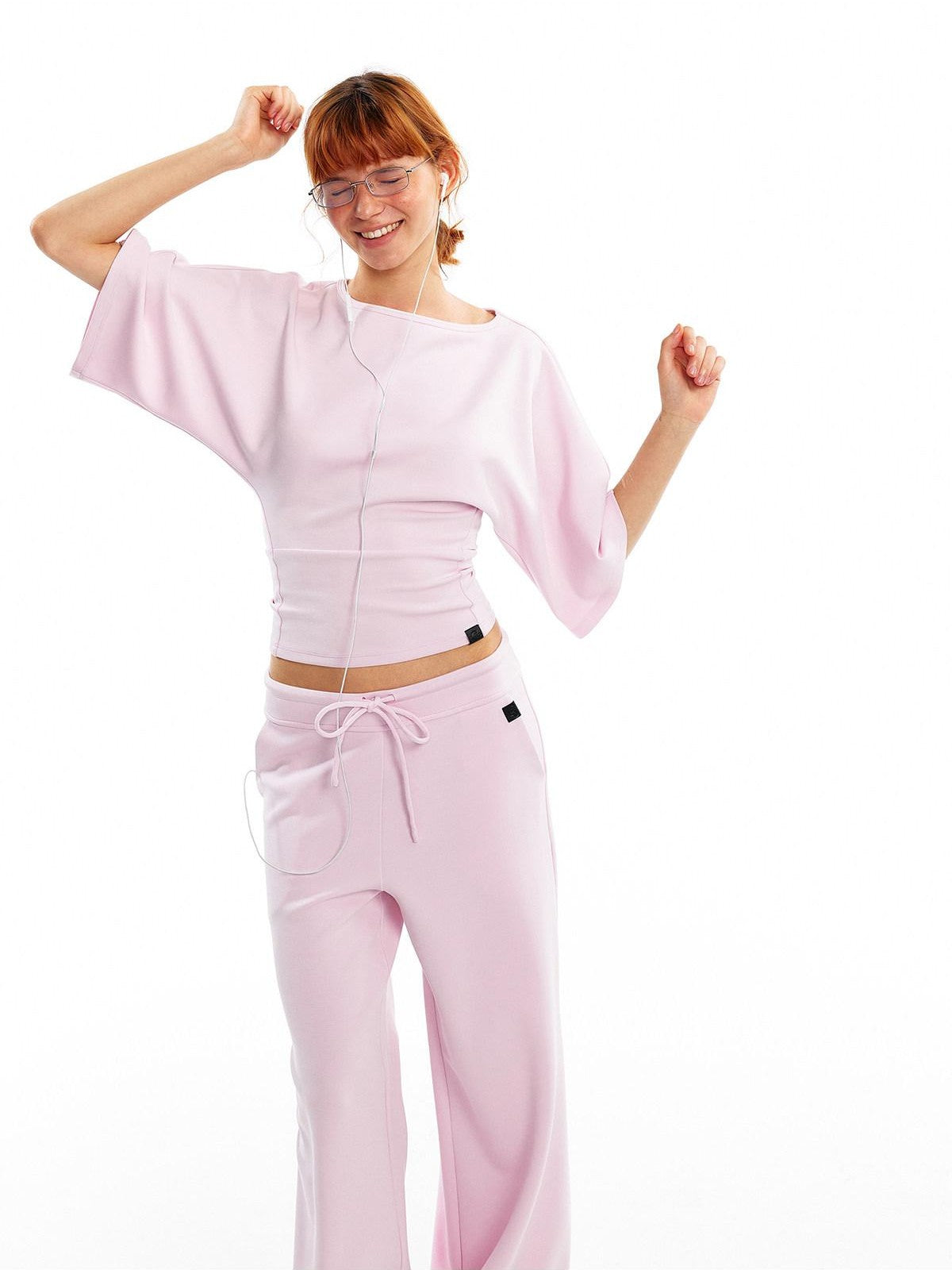 ALINNV Wide Sleeve Cinched Waist Loose Fit Women&