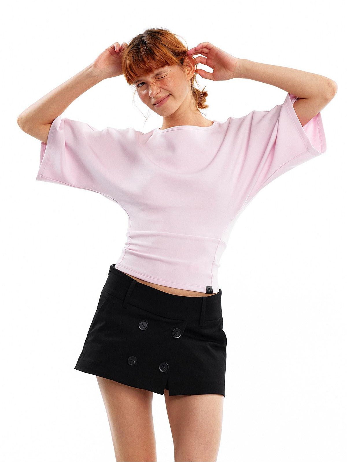 ALINNV Wide Sleeve Cinched Waist Loose Fit Women&
