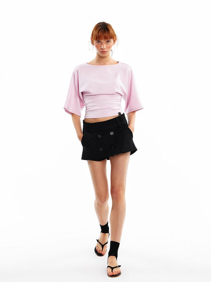 ALINNV Wide Sleeve Cinched Waist Loose Fit Women&