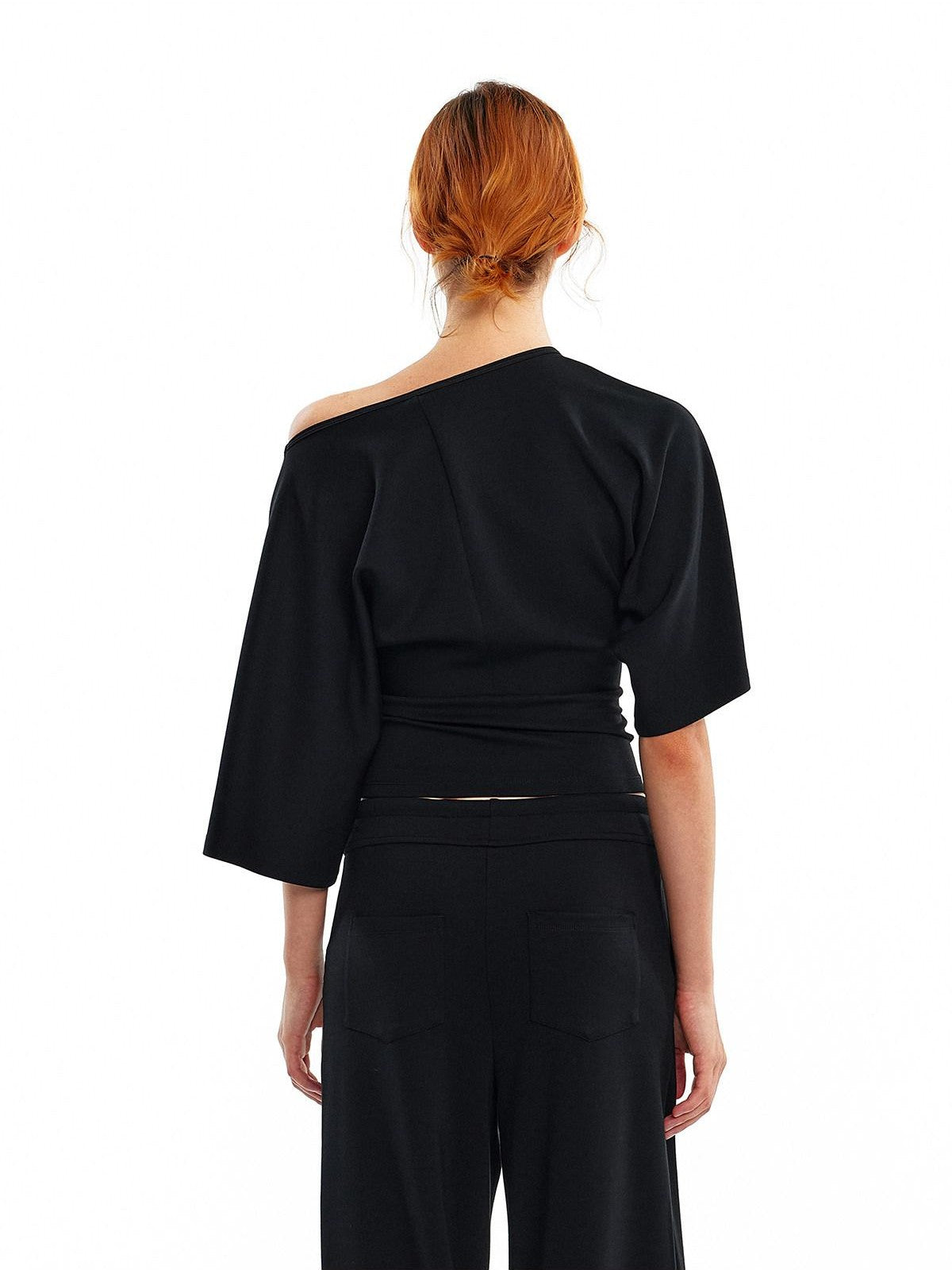 ALINNV Wide Sleeve Cinched Waist Loose Fit Women&