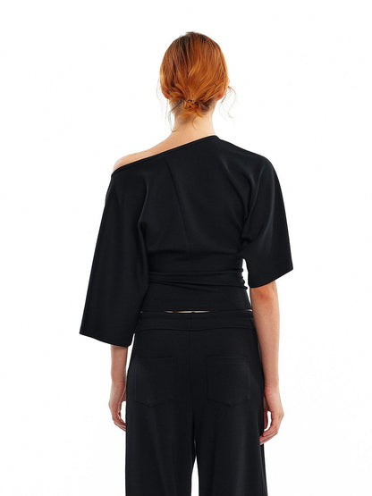 ALINNV Wide Sleeve Cinched Waist Loose Fit Women&