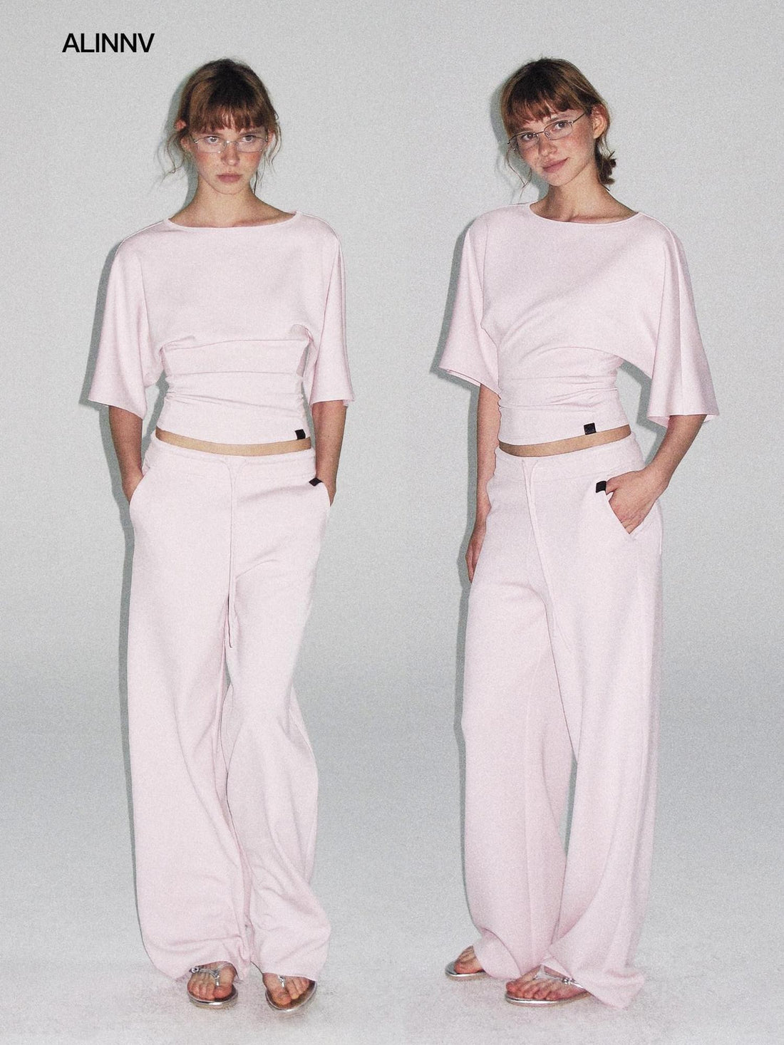 ALINNV Wide Sleeve Cinched Waist Loose Fit Women&