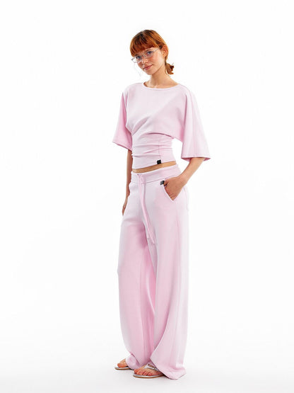 ALINNV Wide Sleeve Cinched Waist Loose Fit Women&