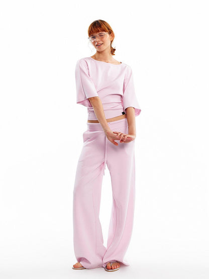 ALINNV Wide Sleeve Cinched Waist Loose Fit Women&