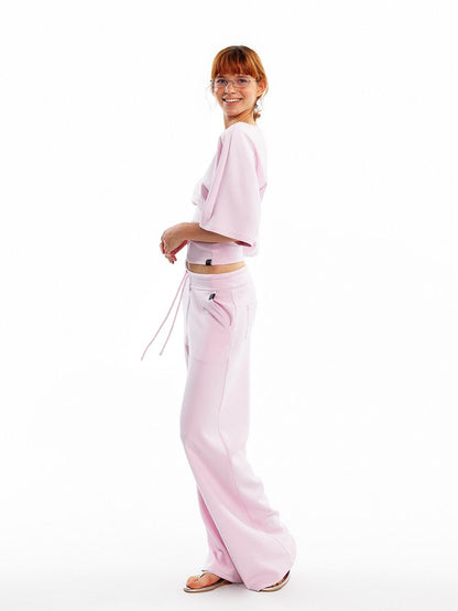 ALINNV Wide Sleeve Cinched Waist Loose Fit Women&