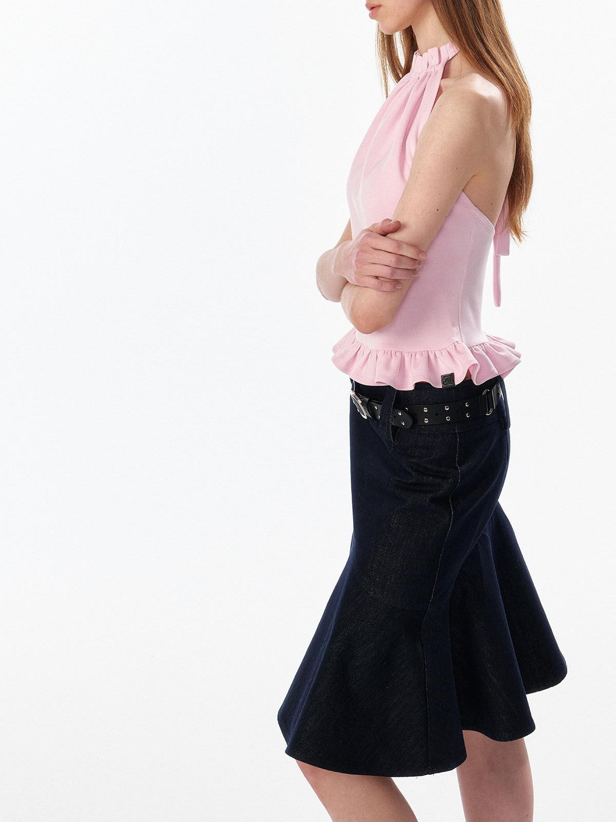 ALINNV Wide Waist Fishtail Back Zipper Lined Women&
