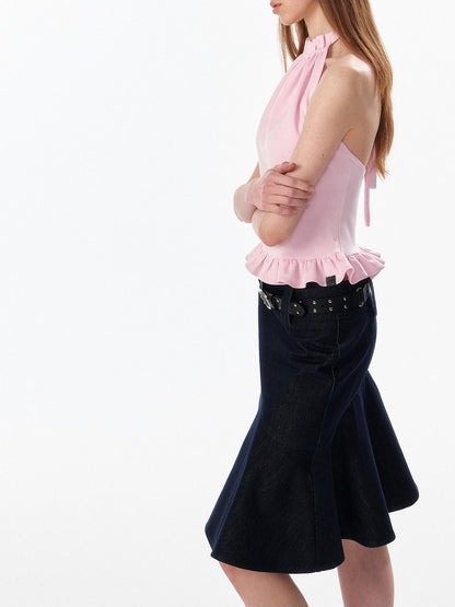 ALINNV Wide Waist Fishtail Back Zipper Lined Women&