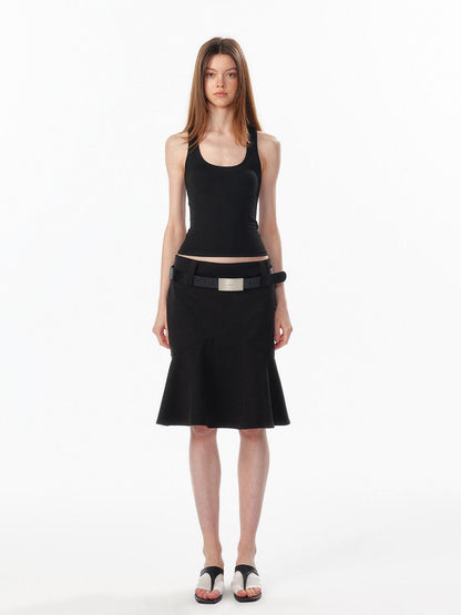 ALINNV Wide Waist Fishtail Back Zipper Lined Women&