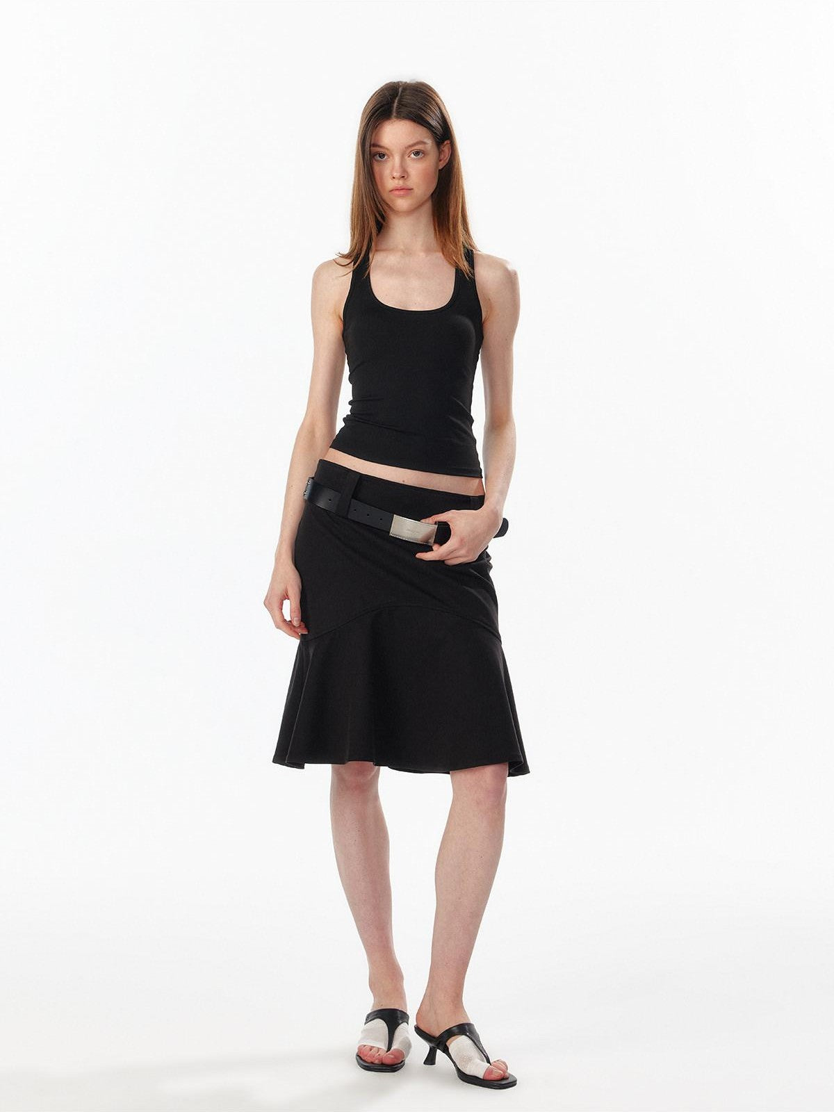 ALINNV Wide Waist Fishtail Back Zipper Lined Women&