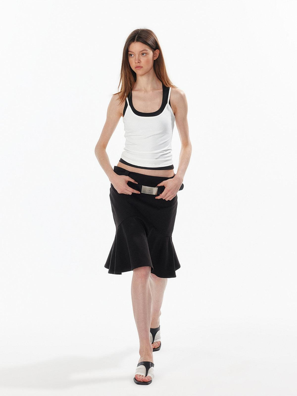 ALINNV Wide Waist Fishtail Back Zipper Lined Women&