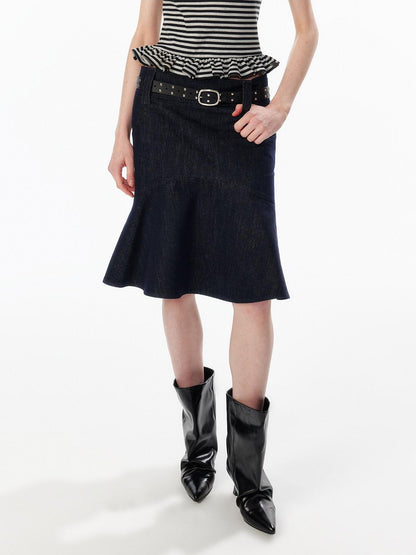 ALINNV Wide Waist Fishtail Back Zipper Lined Women&