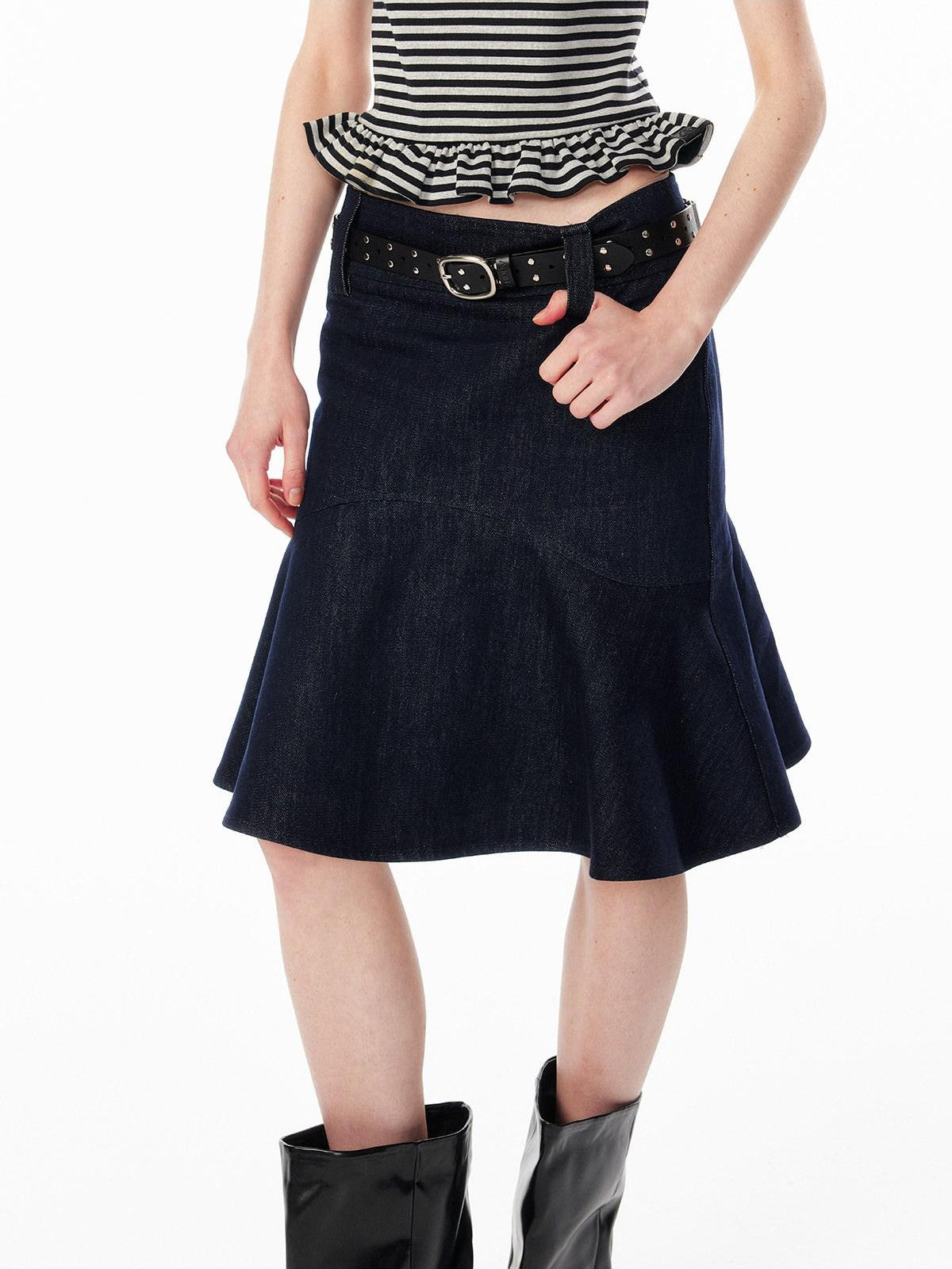 ALINNV Wide Waist Fishtail Back Zipper Lined Women&