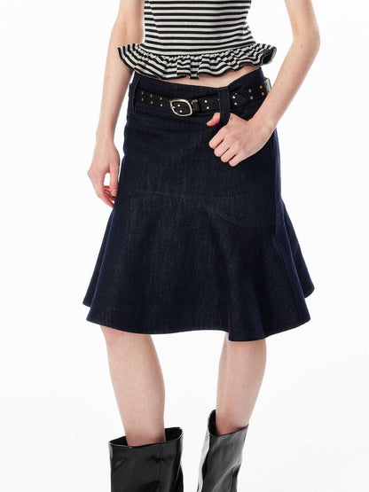 ALINNV Wide Waist Fishtail Back Zipper Lined Women&