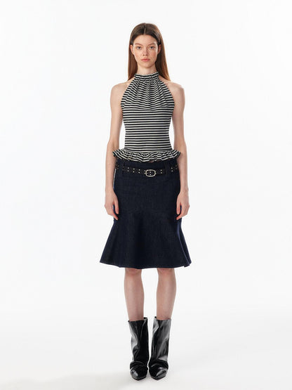 ALINNV Wide Waist Fishtail Back Zipper Lined Women&