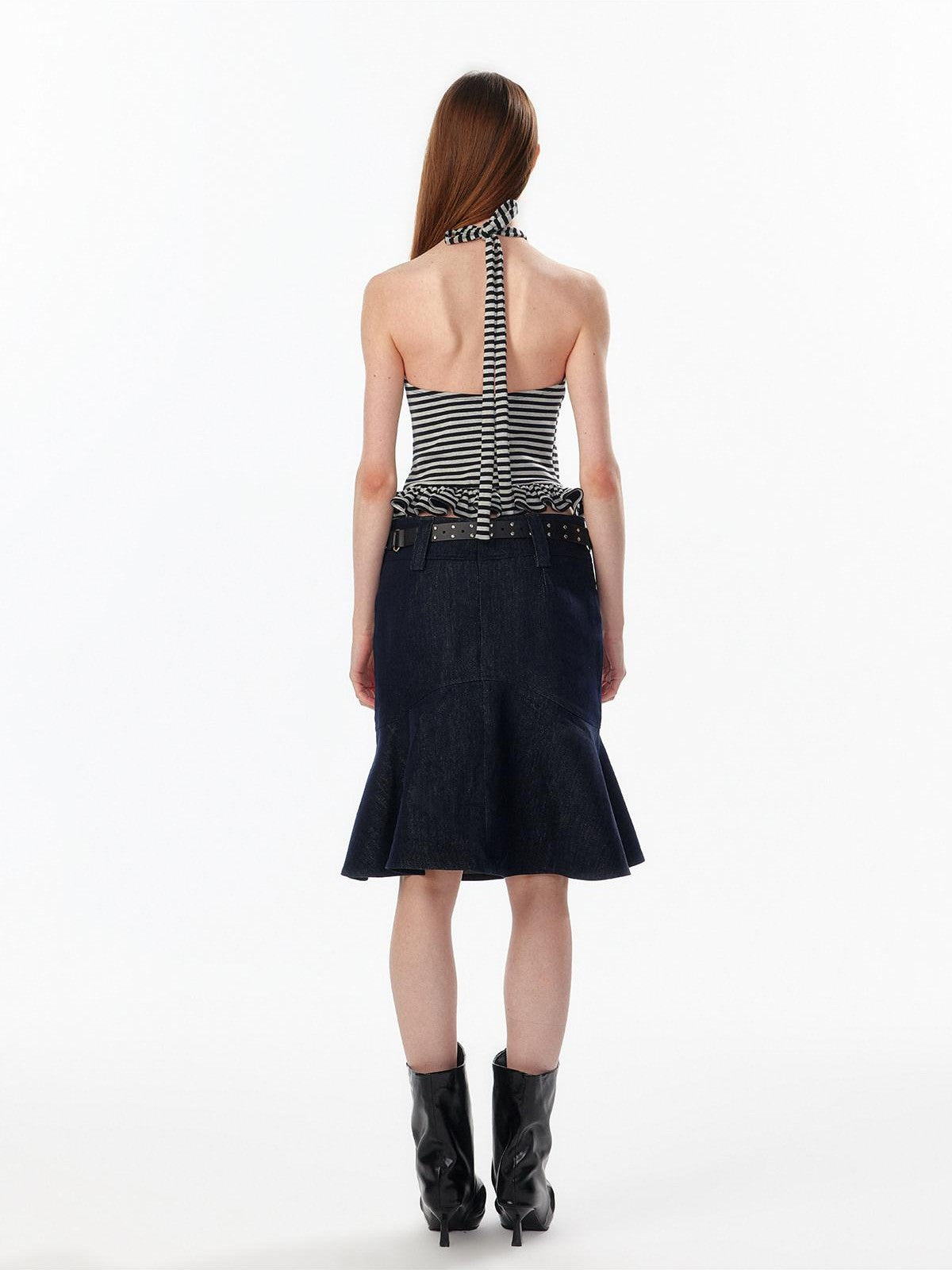 ALINNV Wide Waist Fishtail Back Zipper Lined Women&