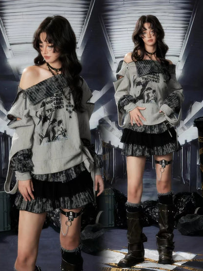 ALL iN plan Acid Etched Riot Relaxed Hoodie Hoodies/Sweatshirt