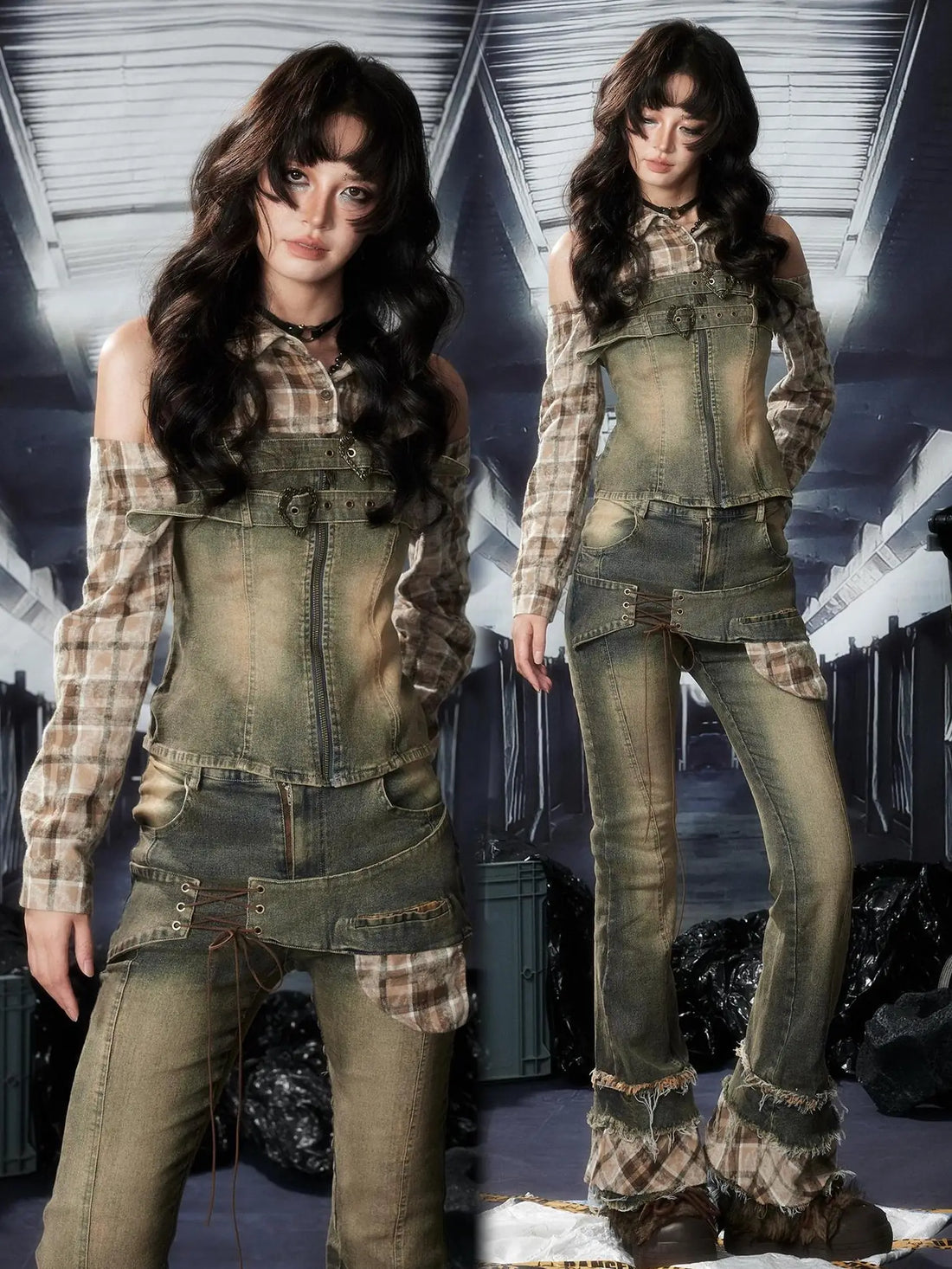 ALL iN plan Acid Riot Distressed Denim Shirt Shirts