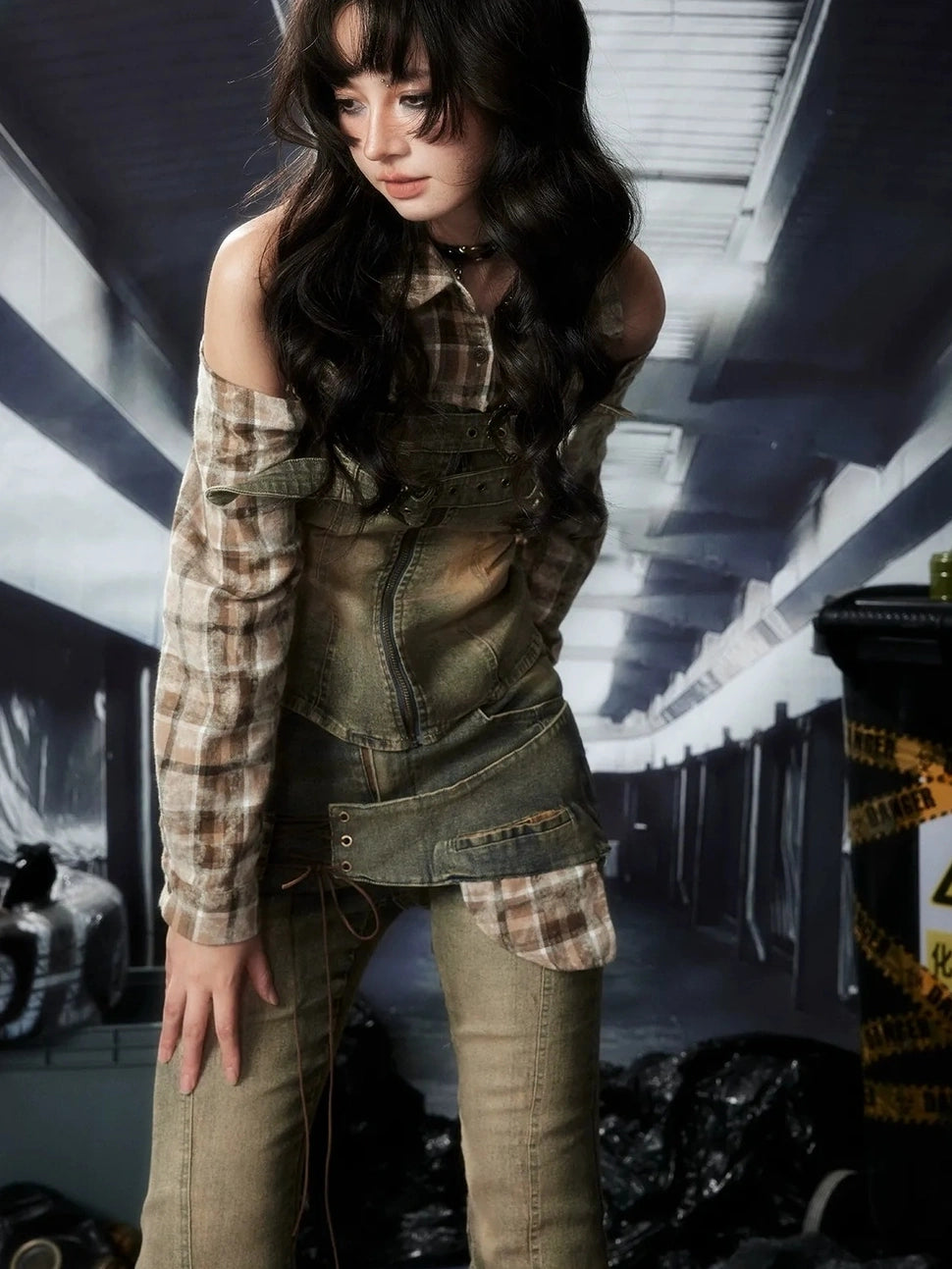 ALL iN plan Acid Riot Distressed Denim Shirt Shirts