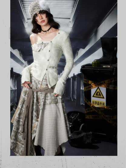 Acid Riot Layered Grid Skirt