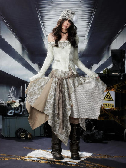 Acid Riot Layered Grid Skirt