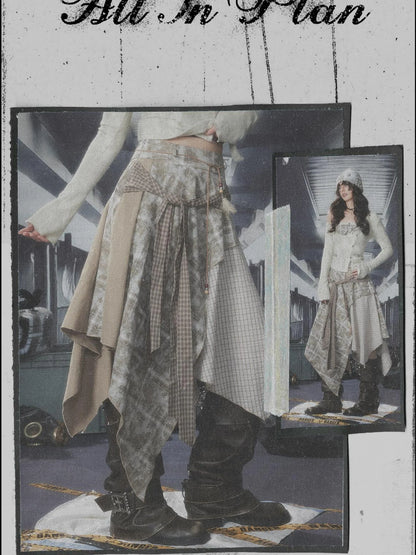 Acid Riot Layered Grid Skirt