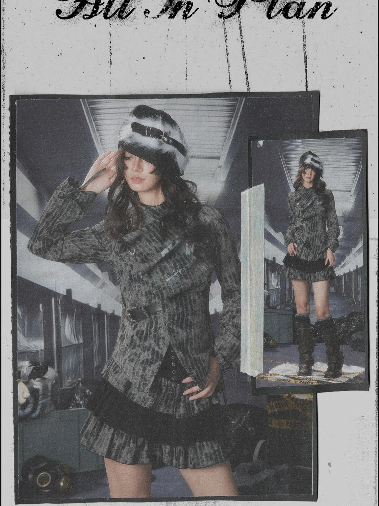 Acid Washed Distressed Layered Shirt