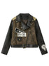 Acid Washed Distressed Pu Leather Jacket