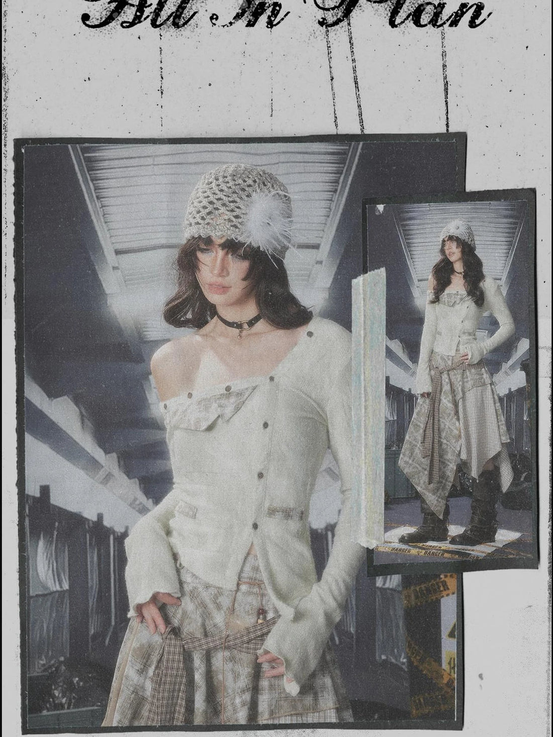 Acid Washed Rebel Knit Top V Neck T Shirt Long Sleeve